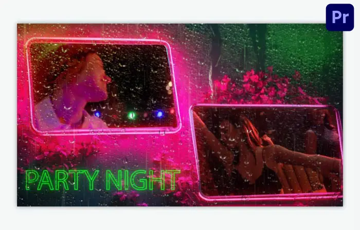 Elegant Neon Lights 3D Frame Slideshow